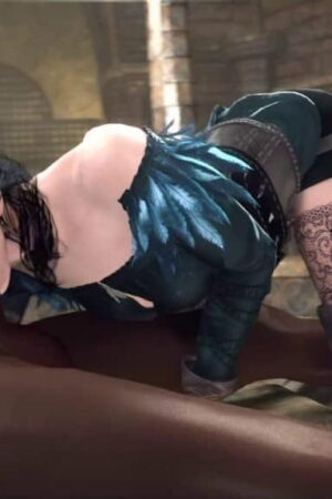 Yennefer Blow Black Cock hentai video