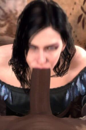 Yennefer Blowjob Black Cock POV hentai video